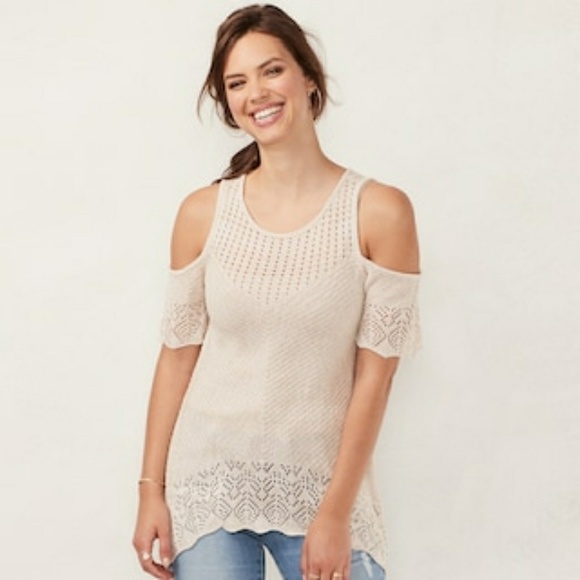 LC Lauren Conrad Tops - Lauren Conrad cold shoulder sweater top